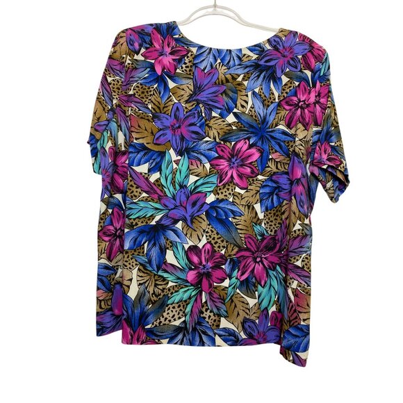 Vintage 1X Floral &‎ Animal Print Wrap Skirt & Top Set Eighties Jungle Wild Fun - Picture 7 of 11